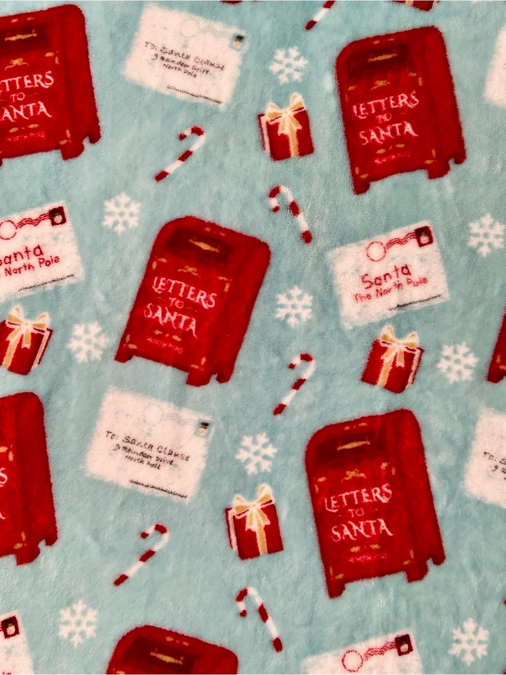 Christmas Letters to Santa Mailbox Plush Holiday Throw Blanket - Picture 4 of 10